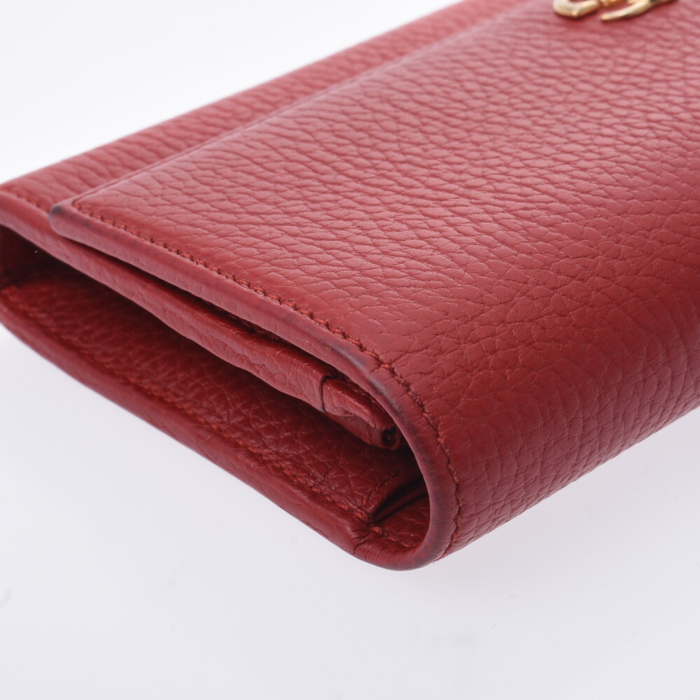 Gucci Zipper Calf GG Wallet Marmont Long Red - Picture 3 of 12